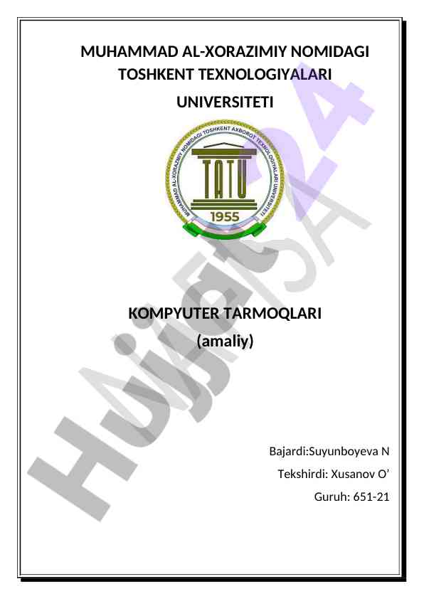 Kompyuter tarmoqlari amaliy ishtirokchi badallar