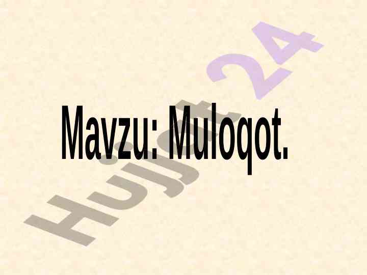 Muloqot jarayonlari va ularning turlari