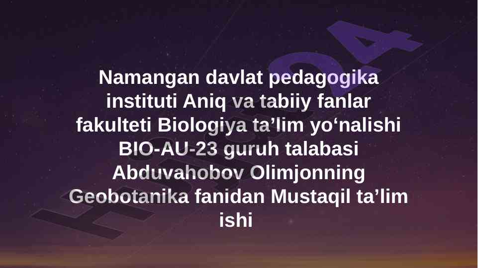 Fitotsenozlarning yerostki qismi tushunchasi