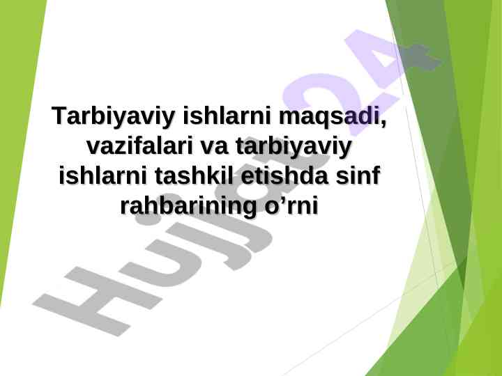 Tarbiyaviy ishlar tashkil etish usullari