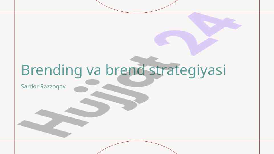 Brend identifikatsiyasi va strategiyasining asoslari