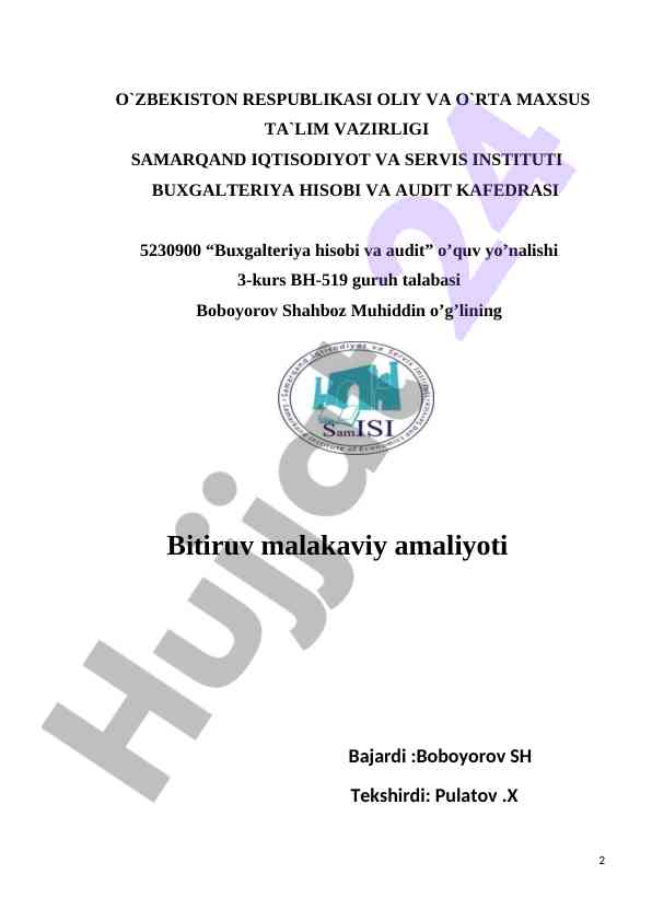 Tijorat banklari passivlari va bank faoliyatining tahlili