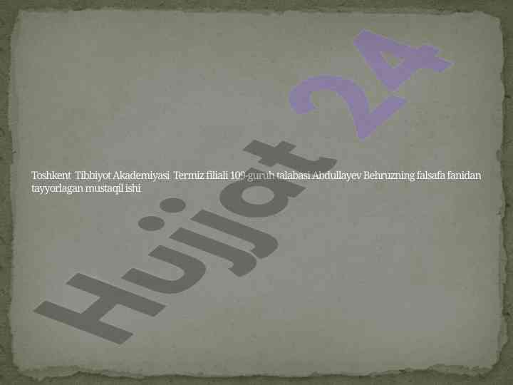 Falsafiy bilimlar tizimi va uning xususiyatlari