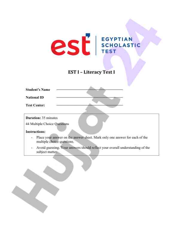 Literacy test i overview and instructions