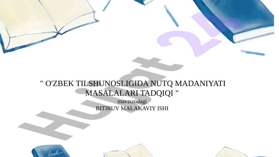 O'zbek tilshunosligida nutq madaniyati tadqiqi