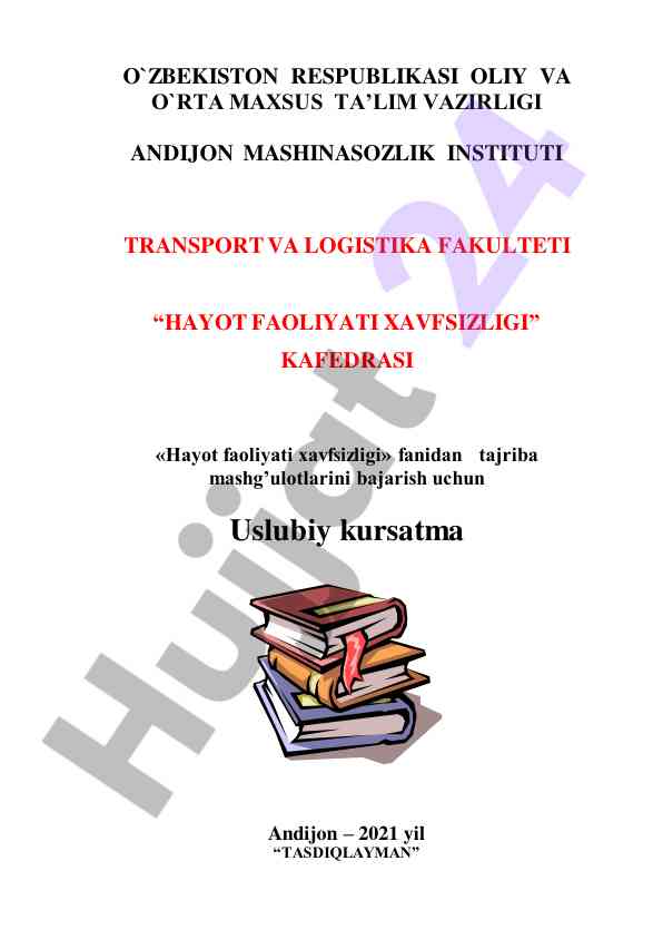 Hayot faoliyati xavfsizligi uslubiy kursatma 2021