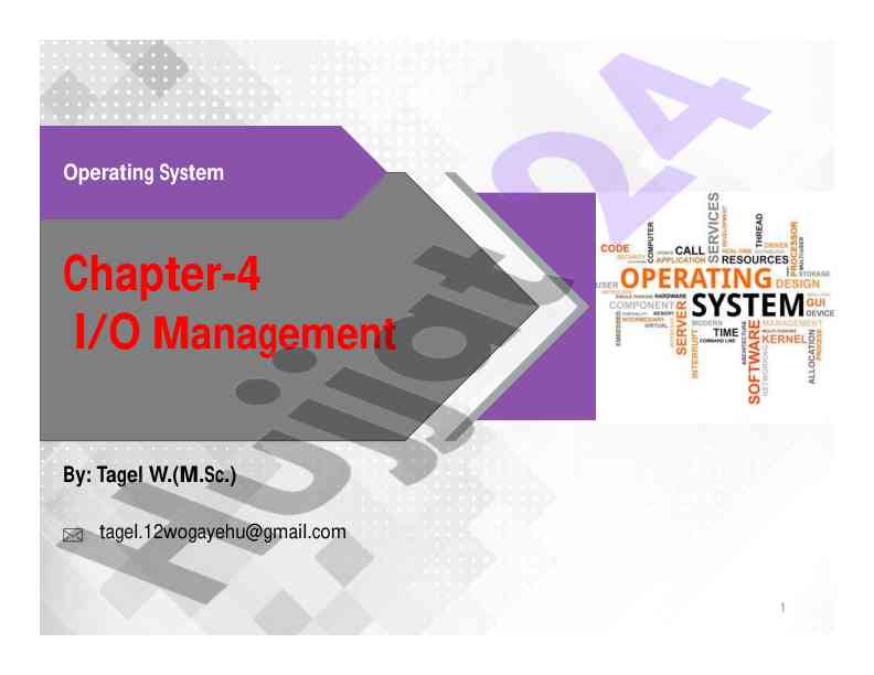 I/o management principles and device types overview