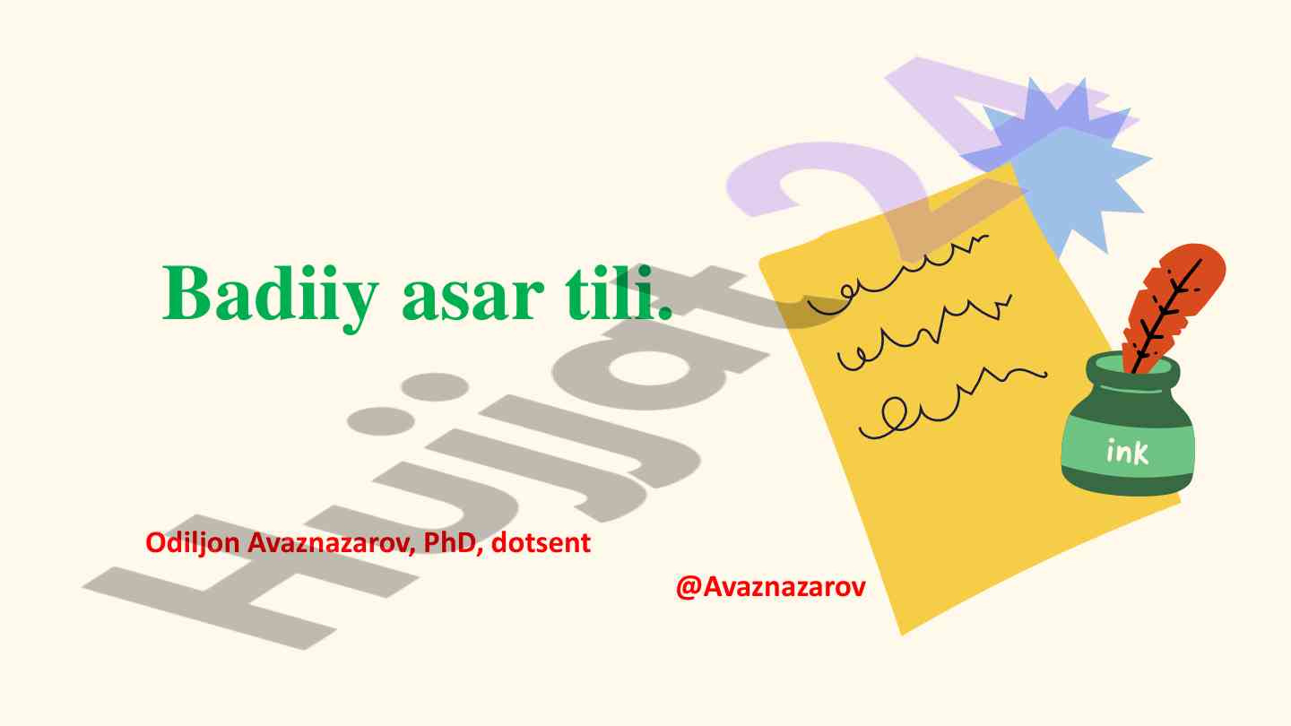 Badiiy asar tili va ilmiy asar tili tahlili