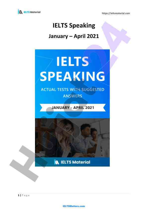 Ielts speaking recent actual tests and suggested answers