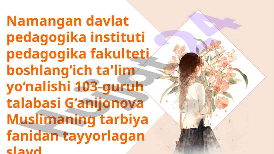 Tarbiya darsligini o‘rganish 1-sinf mavzusida slayd