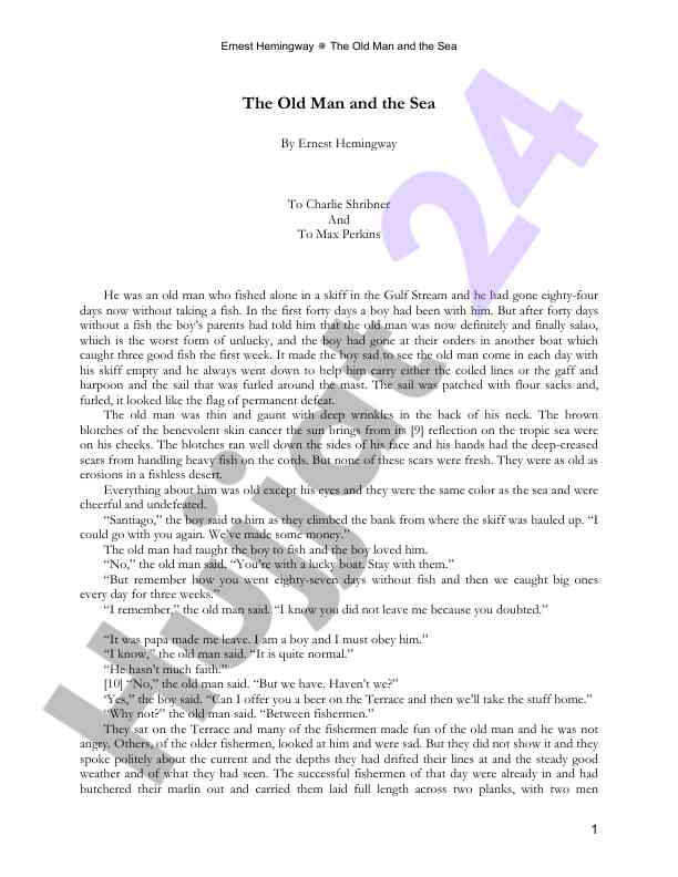 The old man and the sea analysis and themes