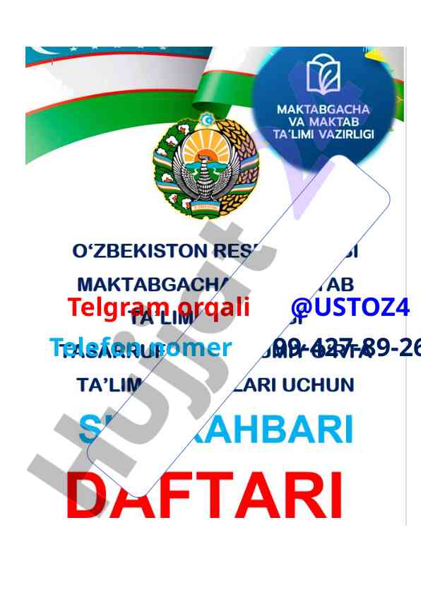 Sinf rahbarlik daftari 2023-2024 o‘quv yili