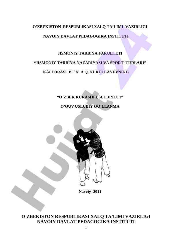 O‘zbek kurashi uslubiyoti o‘quv qo‘llanma