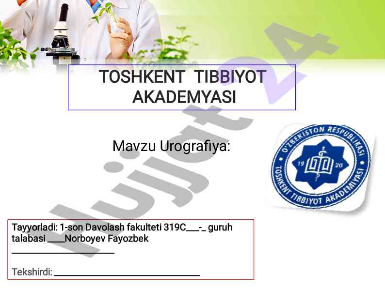 Urografiya Tarixi