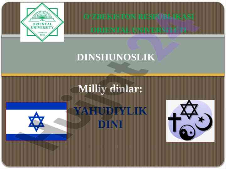 Yahudiylik dini tarixi va ta'siri
