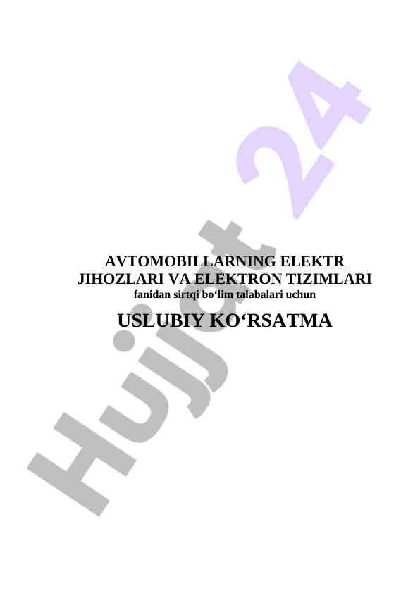 Avtomobillar elektr jihozlari va elektron tizimlari