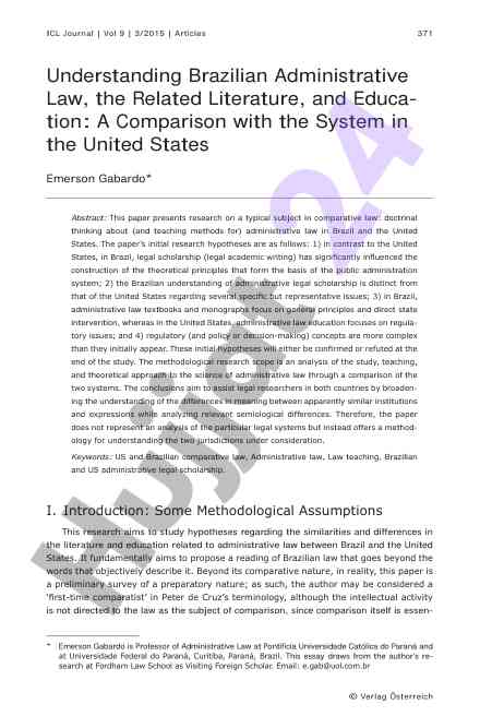 Understanding brazilian and us administrative law