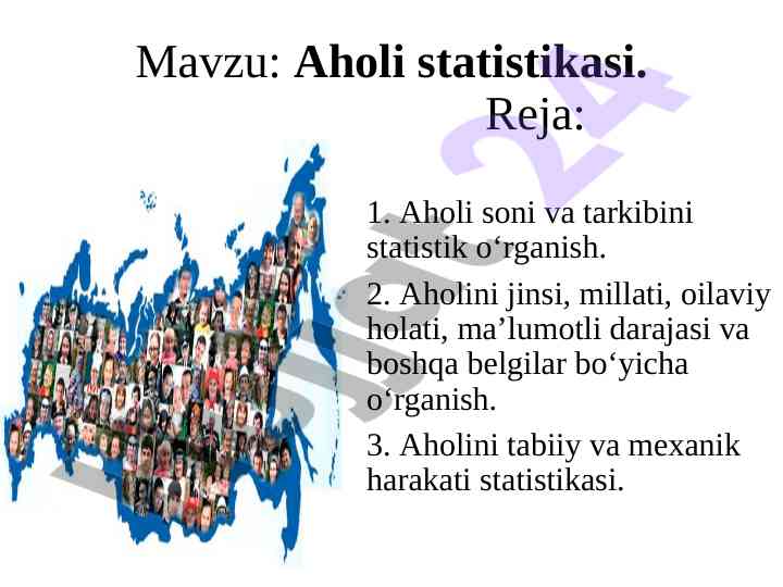 Aholi statistikasi o'rganishining ahmiyati