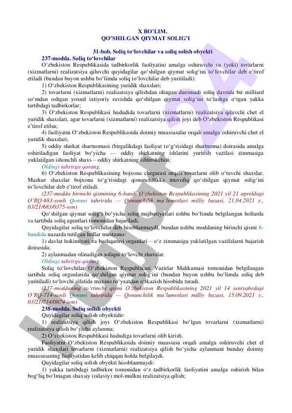 Qo‘shilgan qiymat solig‘i tushunchasi va o‘zbekistonda