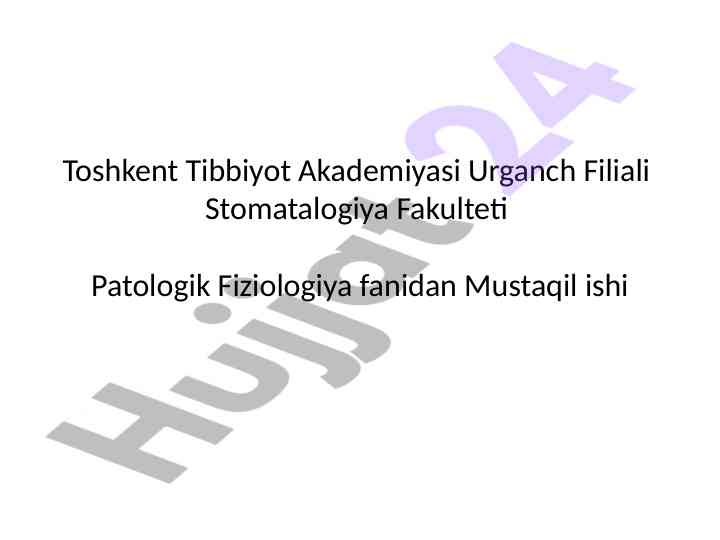 Organizm shikastlanishiga reaksiyalar tahlili