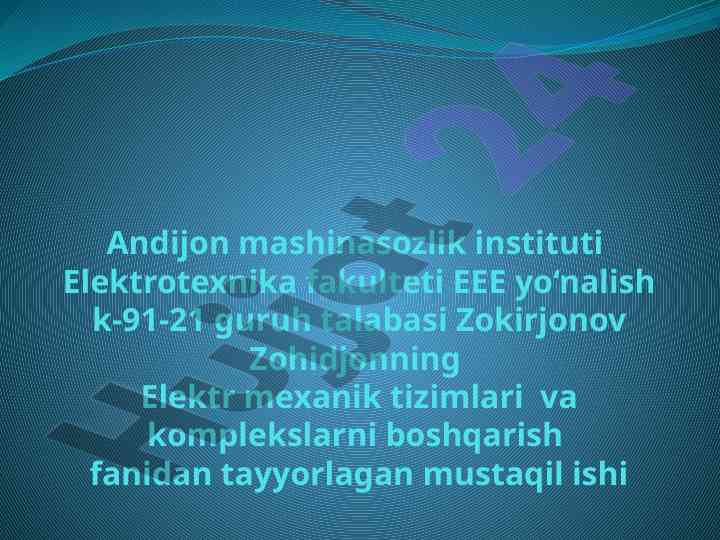 Sinxron dvigatelni ishga tushirish usullari