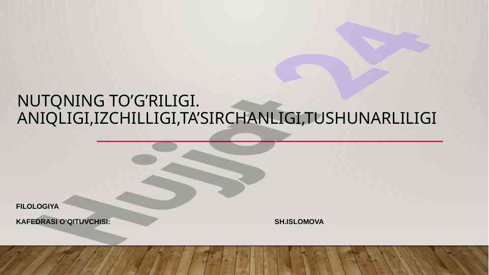 Nutqning to’g’riligi va mantiqiy izchilligi