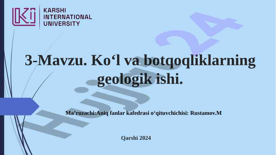 Ko‘l va botqoqliklarning geologik faoliyati