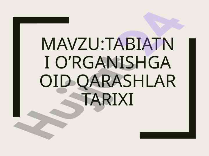 Madaniyat va tabiat o‘rtasidagi aloqalar