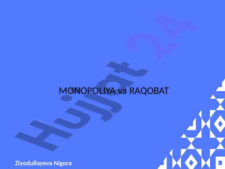 Monopolistik raqobat va bozor tuzilishi