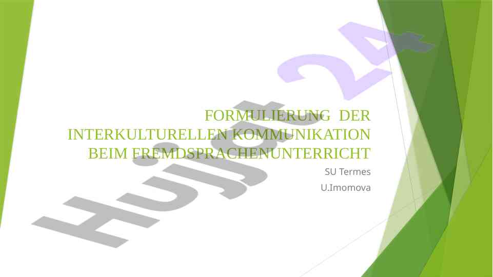 Interkulturelle kommunikation im fremdsprachenunterricht