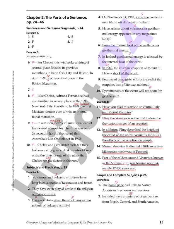 Grammar usage and mechanics language skills practice