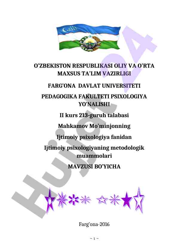 Ijtimoiy psixologiyaning metodologik muammolari
