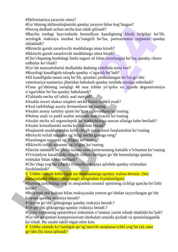 Go'sht maxsulotlarining veterinariya baholash jarayonlari