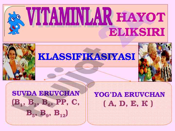 Vitaminlar tabiati va ularning organizmdagi rolini o‘rganish