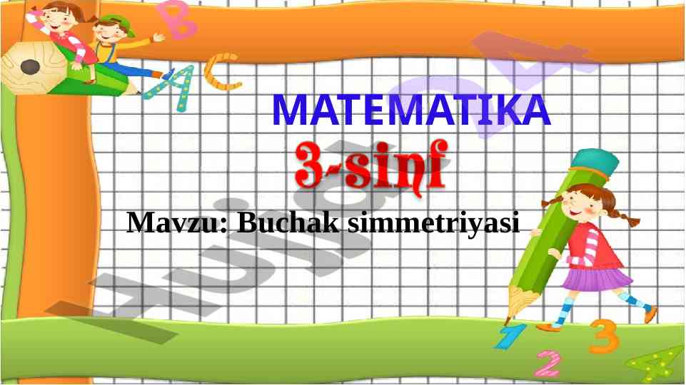 Buchak simmetriyasi matematikasi mavzusi
