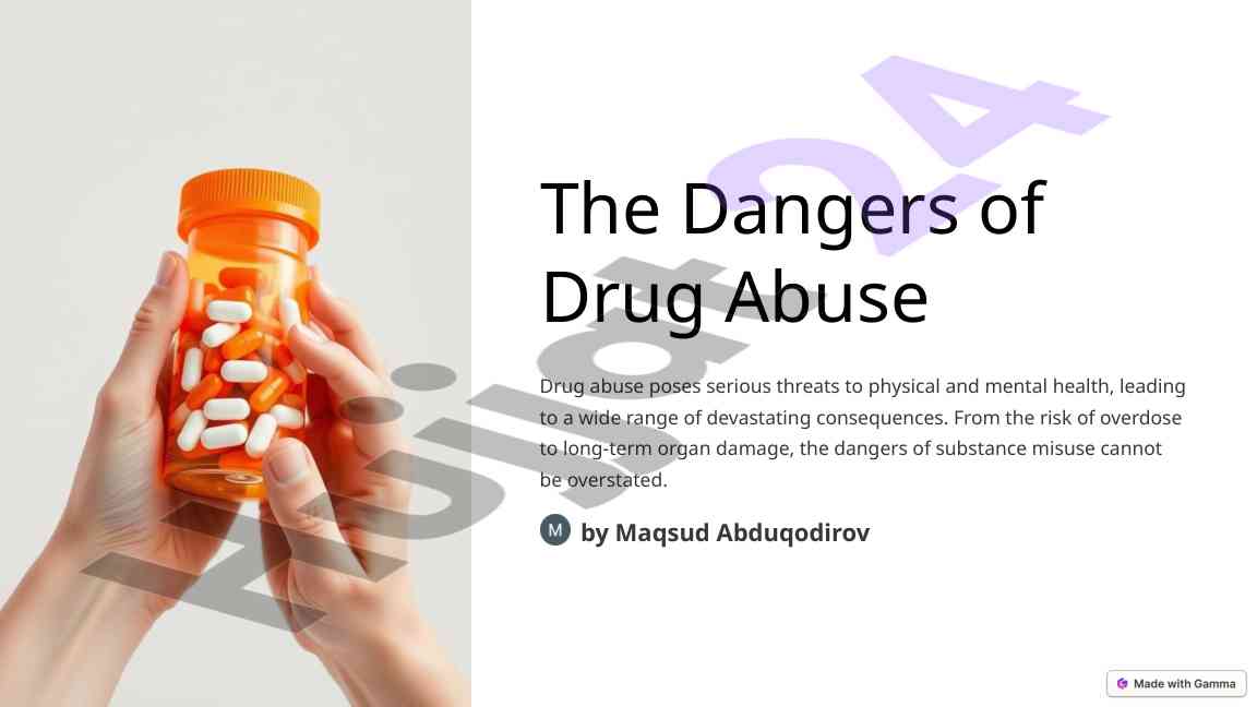 The dangers of drug abuse and its impact on health