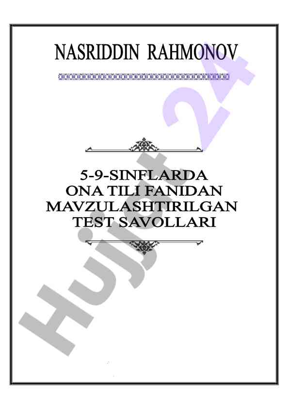 Grafika, fonetika va orfoepiya test savollari