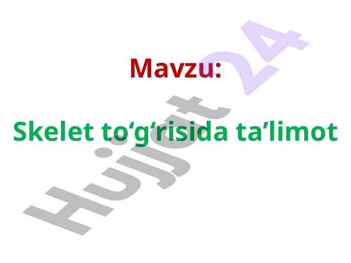 Skelet tizimining harakat apparati faolligi