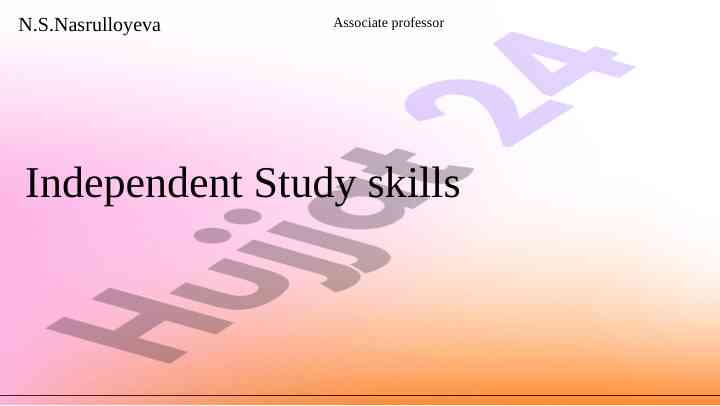 Essential skills for effective independent study