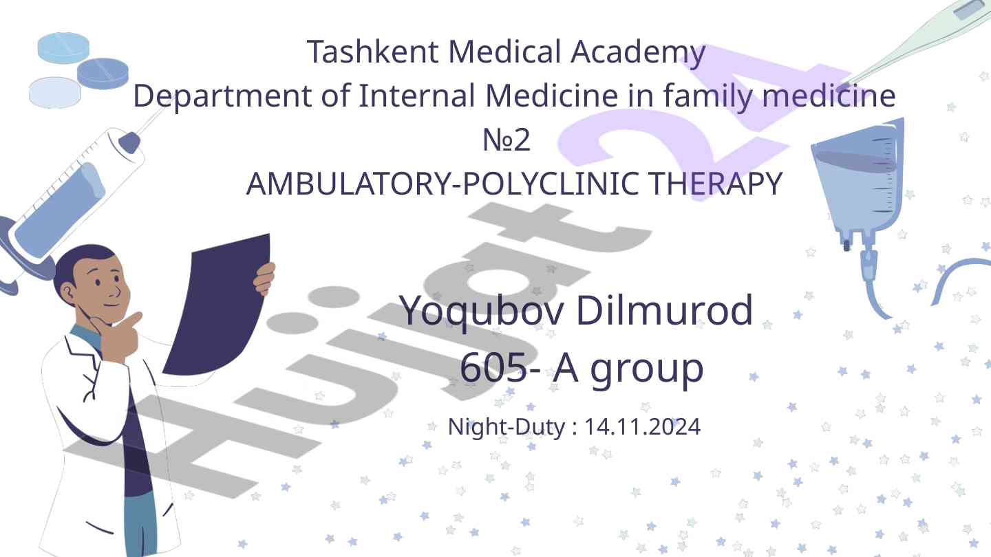 Ambulatory poliklinik terapiya tahlili