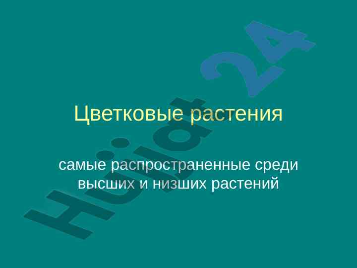 Цветковые растения и их разнообразие на земле