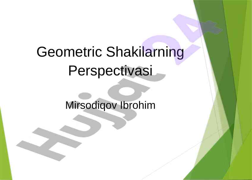 Geometrik jismlarning perspektivasi o‘rganilishi