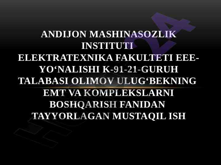 O‘zgartgich - motor tizimida tezlik bo‘yicha teskari bog‘lanish