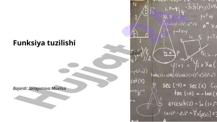 Funksiya tuzilishi va turlari matematikada