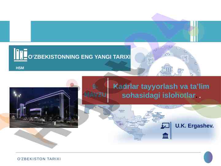O‘zbekistonning yangi tarixi: ta’lim islohotlari