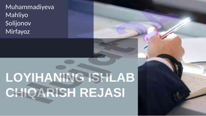Loyihani amalga oshirish rejasi va bosqichlari