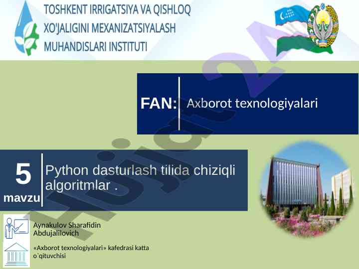 Python dasturlashda chiziqli algoritmlar
