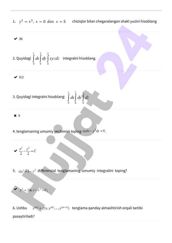 Differensial tenglama masalalari va ularni yechish