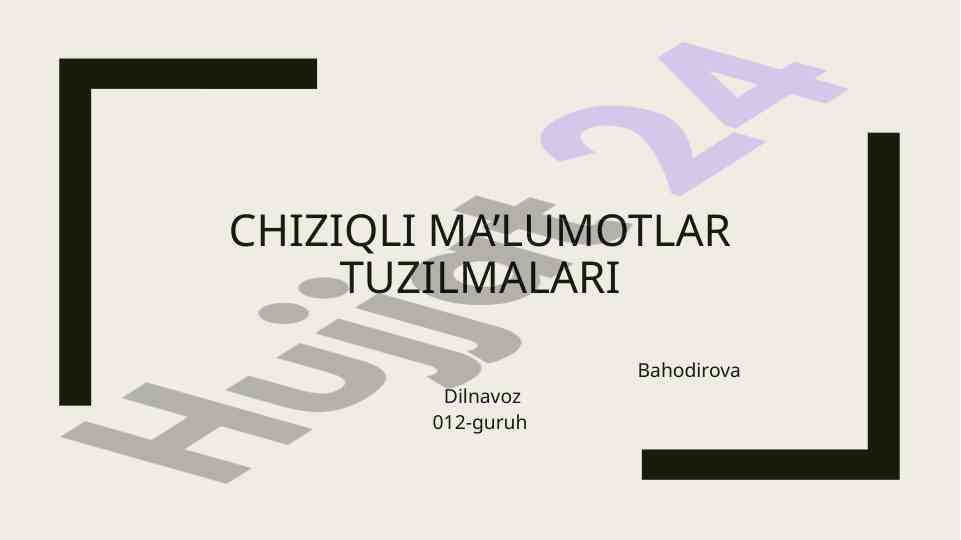 Chiziqli ma’lumotlar tuzilmalari o’rganilishi