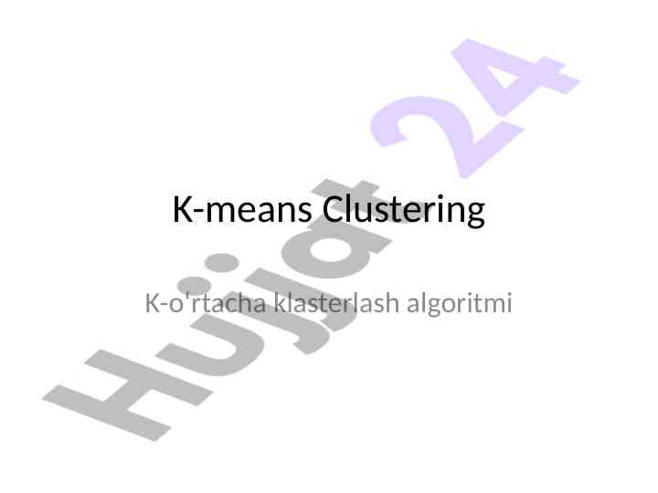 K-means clustering algoritmi tahlili